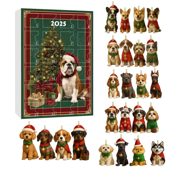 Discover 2D Puppy Decoration Advent Calendar 2025 24 Days Surprises Countdown Calendar