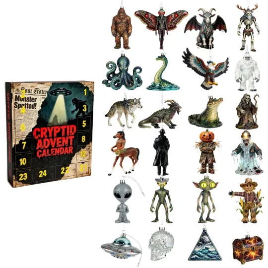 Discover 2D Acrylic Decor 2025 Cryptid Advent Calendar 24 Days of Monsters Legends Gift