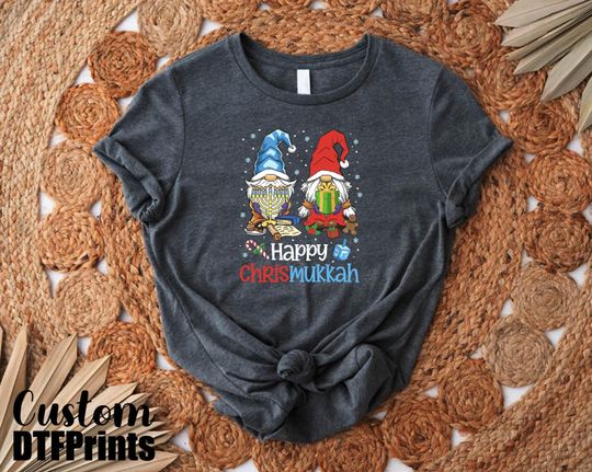 Discover Happy Chrismukkah Gnome Shirt, Christmas Gnomes Shirt, Jewish Holiday Shirt, Jewish Christmas Gift,Merry Chrismukkah Gift,Kids Hannukah Gift