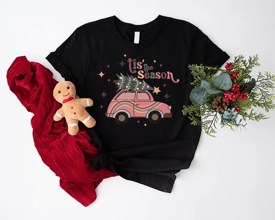 Discover Tis The Season Tshirt, Vintage Christmas Truck Shirt, Christmas Tree Shirt, Christmas Vibes Gift Shirt, Xmas Family Shirts, Holiday Outfit