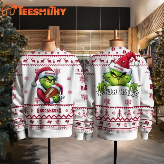 Discover Custom TampaBay Buccaneer football funny character Santa Hats Ugly Christmas Sweater