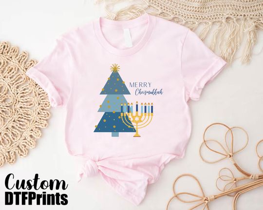 Discover Merry Chrismukkah Shirt, Kids Hanukkah Shirt, Menorah Christmas Tree Shirt, Jewish Holiday Gift, Jewish Toddler Shirt,Happy Chrismukkah Gift