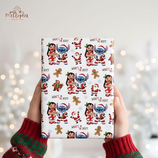 Lilo and Stitch Christmas Wrapping Paper: Tropical Cartoon Holiday Gift Wrap