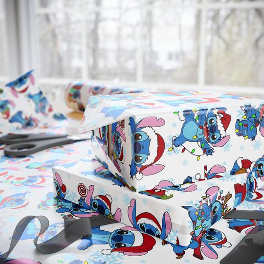Discover Disneyland Stitch And Lilo Wrapping Paper, Stitch Lovers Wrapping, Stitch Christmas Tree Gifts, Family Matching Christm