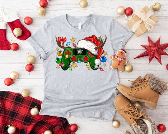 Discover Christmas Santa Shirt, Christmas Joystick Shirt For Gamer,Christmas Gift