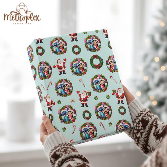 Discover Lilo and Stitch Christmas Wrapping Paper: Disney Holiday Gift Wrap, Stitch Xmas Paper