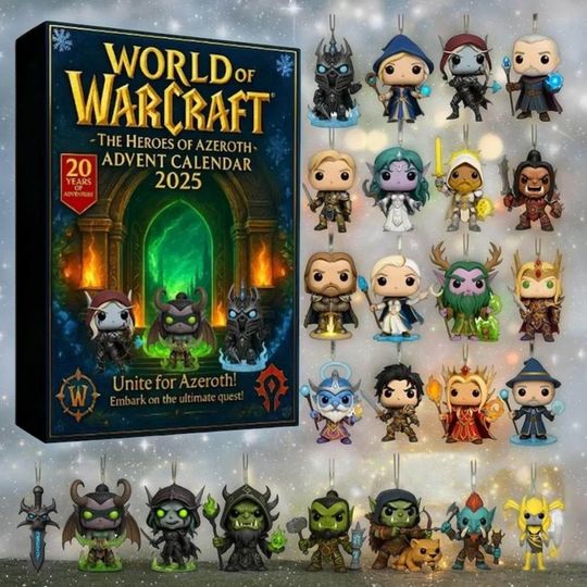 WORLD OF WARCRAFT 2025 Christmas Advent Calendar, Fan Gifts, Collectible Gift Sets, Perfect Holiday Decorations, 24 Day Fantasy Countdown
