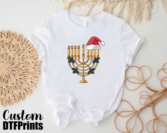 Discover Happy Chrismukkah Shirt,Hanukkah Shirt,Jewish Holiday Shirt,Menorah Candle Shirt,Menorah Festival Tee,Festival Of Lights Shirt,Hanukkah Gift