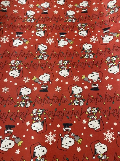 Peanuts SNOOP AND WOODSTOCK Christmas Wrapping Paper