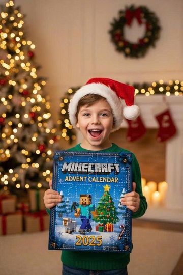 Minecraft Advent Calendar 2025 | 24 Days Countdown Box | Christmas Gift for Kids | Surprise Toys & Figures | Gift For Kids | H81W