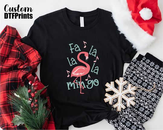 Discover Christmas Flamingo Tshirt, Fa La La Shirt, Girls Xmas In July Gifts, Summer Holiday Outfit