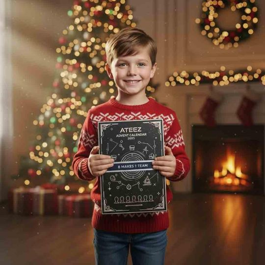 Discover ATEEZ Advent Calendar 2025 | Kpop Christmas Countdown Box | 2D Acrylic Ornament Set for Fans | H97W