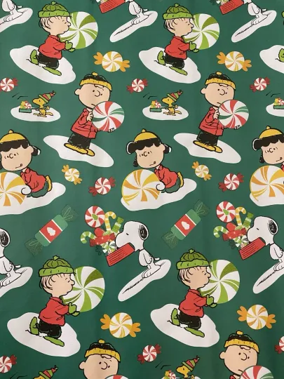 PEANUTS CHARLIE BROWN And SNOOP LUCY LINUS Christmas Wrapping Paper