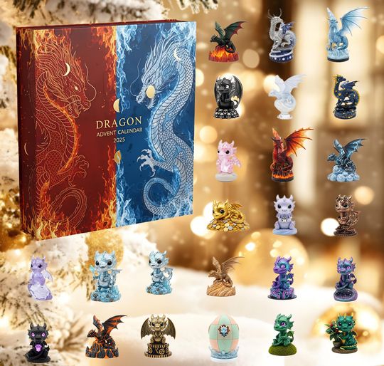 Discover DRAGON 2025 Christmas Advent Calendar, Fan Gifts, Collectible Gift Sets, Perfect Holiday Decorations, 24 Day Fantasy Countdown, Gift For Her