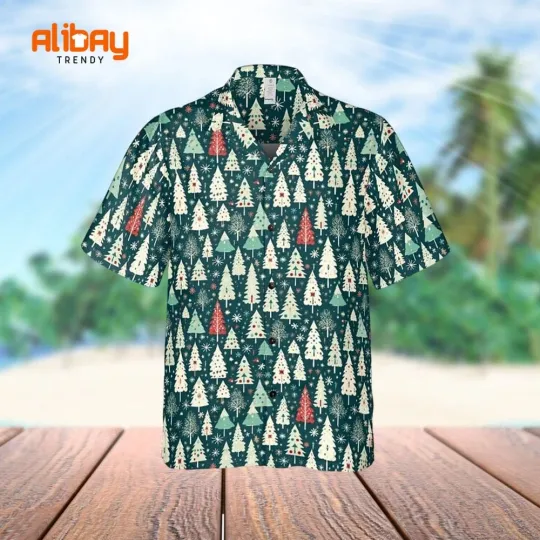 Santa Claus Evergreen Christmas Hawaiian Shirt
