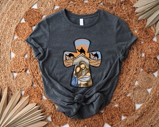 Discover Cross Shirt, Womens Christmas Gifts, Christmas Shirt, Religious Christmas Tee