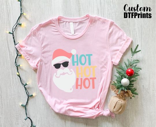 Discover Summer Santa Shirt, Summer Christmas Tshirt, Tropical Xmas Shirt, Christmas In July Gift Shirt