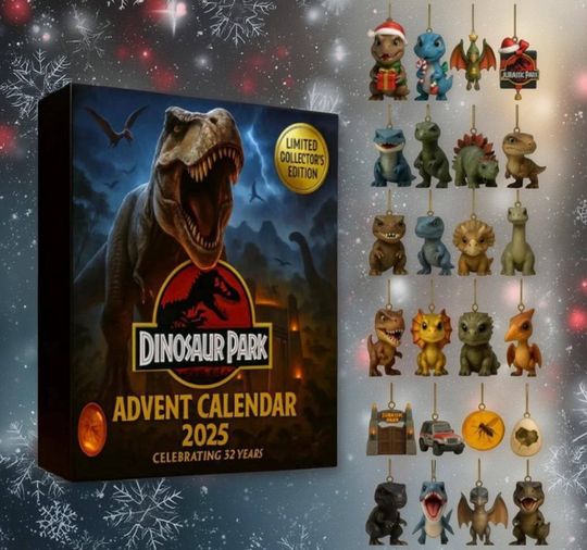Discover DINOSAUR PARK 2025 Christmas Advent Calendar, Fan Gifts, Collectible Gift Sets, Perfect Holiday Decorations, 24 Day Fantasy Countdown