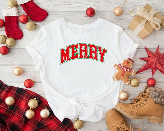 Discover Merry Shirt, Merry Christmas Shirt, Christmas Shirt For Women, Holiday Shirt