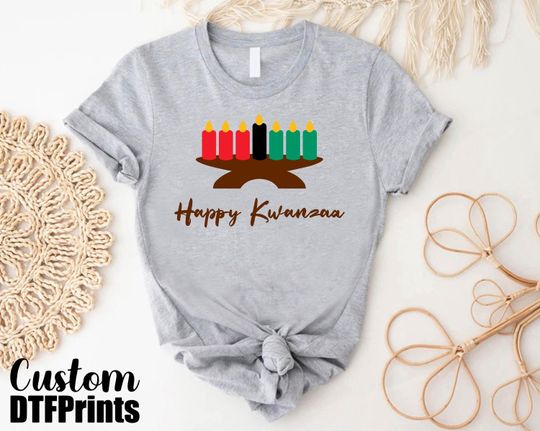 Discover Happy Kwanzaa Shirt, Kwanzaa Candles Shirt, African Heritage Shirt