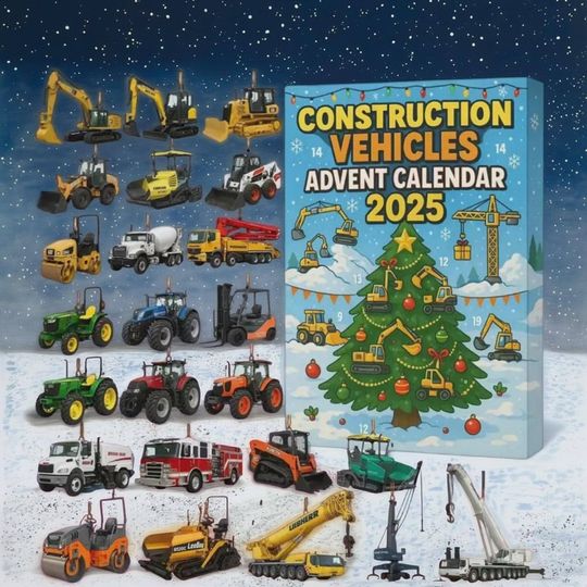 Discover CONSTRUCTION VEHICLES 2025 Advent Calendar, Fan Gifts, Collectible Gift Sets, Perfect Holiday Decorations, 24 Day Fantasy Countdown