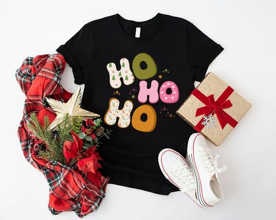 Discover Christmas Ho Ho Ho Tshirt, Christmas Party Donut Shirt, Happy Holidays Tee