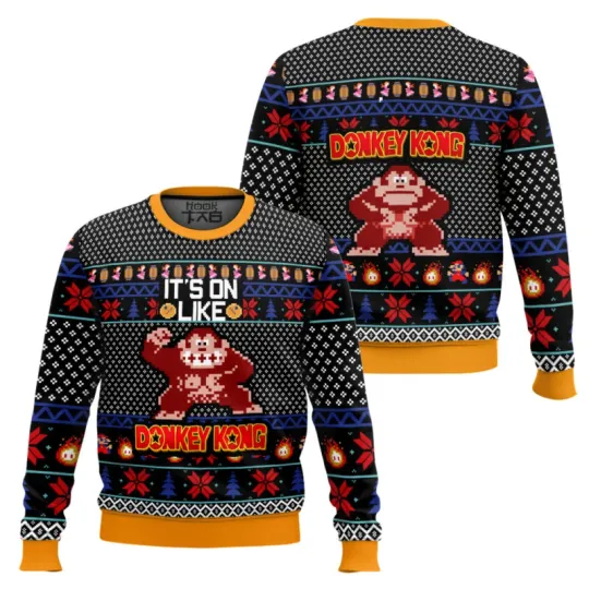 Its On Like Donkey Kong Ugly Christmas Sweater S-5XL