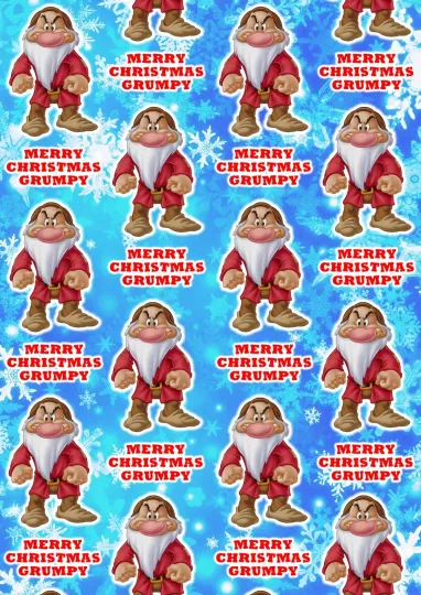 Discover GRUMPY Personalised Christmas Gift Wrap - Disney Snow White Wrapping Paper