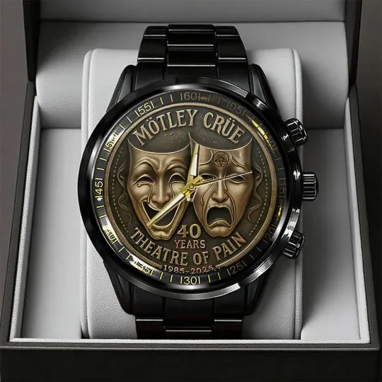 Discover Mötley Crüe Theatre of Pain 40th Anniversary Steel Band Watch