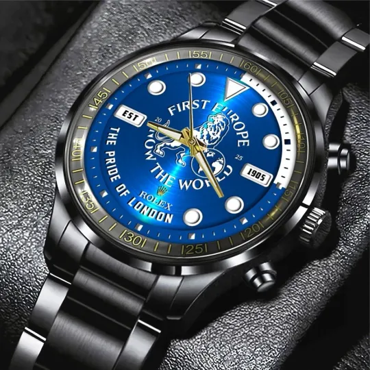 Discover Chelsea FC Black Stainless Steel Calendar Watch
