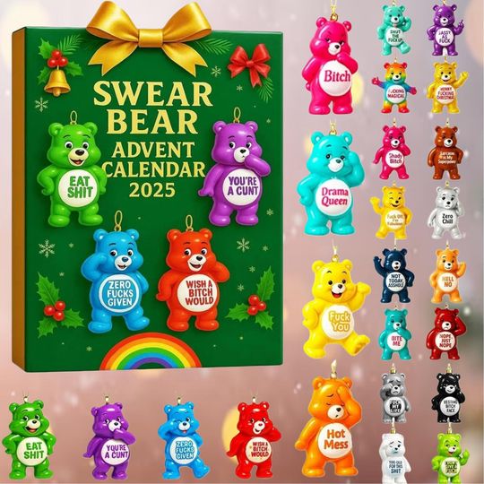 Discover 2D Acrylic Swear Bear Advent Calendar 2025, 24 Funny Adult Humor Bears, Funny Adult Humor Gag Gift, Swear Bear Calendar, Funny Gift for Her