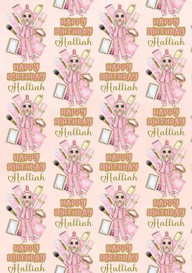 Discover P LOUISE Inspired Personalised Birthday Gift Wrap - Makeup Artist Wrapping Paper