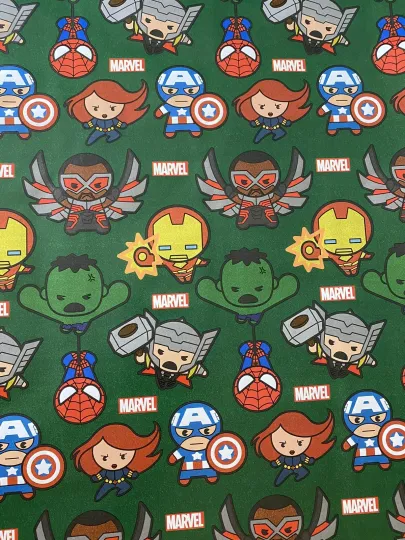 AVENGERS Christmas Wrapping Paper Ft HULK CAPTAIN AMERICA THOR SUPERHEROES