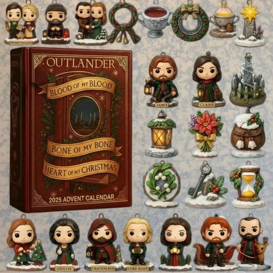 Discover Outlander 2025 Advent Calendar, Outlander Blood Of My Blood Advent Calendar, 24 Days of Surprises, Collector Ornaments Gift Set for Fans