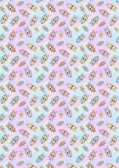 CUTE KAWAII Birthday, Christmas Wrapping Paper - Cute Monster - Labubu Birthday Gift Wrap