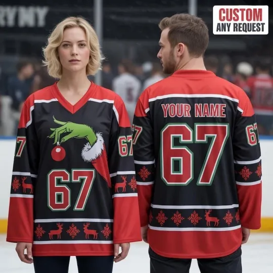 Discover Custom Christmas Hockey Jersey