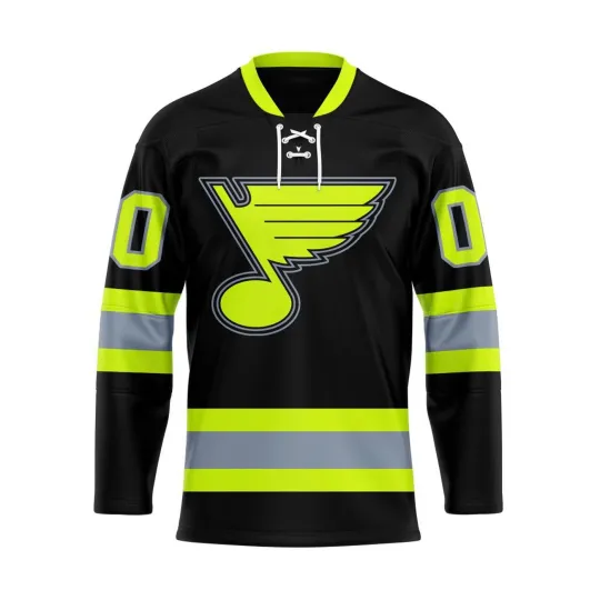 Custom St. Louis Blues Honoring Firefighters Lace Hockey Shirt Fan Gear Gift