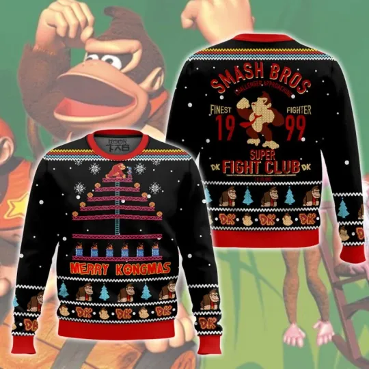Merry Kongmas Donkey Kong Ugly Christmas Sweater Unisex S-5XL