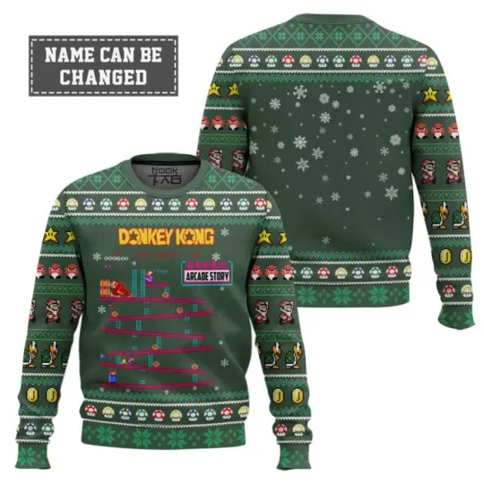 Arcade Story Donkey Kong Ugly Christmas Sweater Unisex S-5XL