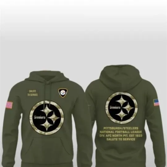 Discover Steeler 2025 Salute to Service Camo Hoodie