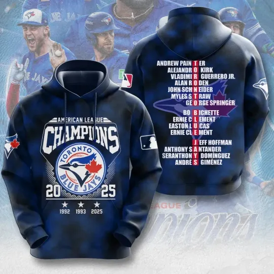 Discover Toronto 2025 Dodgers American League Champions 3D Hoodie