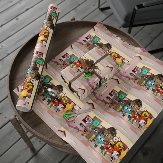 Discover The amazing World of Gumball Cartoon Birthday High Def Gift Wrapping Papers