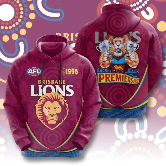 Discover Brisbane Lions Premiers 2025 Hoodie