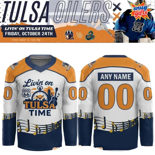 Personalized Tulsa Oilers 2025 Livin’ on Tulsa Time Limited Edition Hockey Shirt
