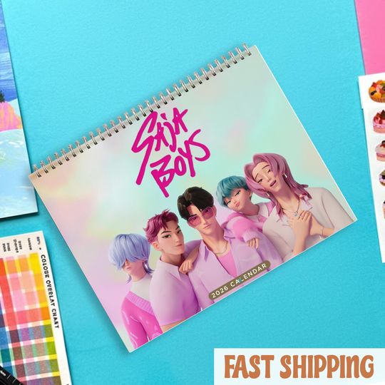 K-pop Demon Hunters Saja Boys 2026 Calendar, Saja Boys Wall Calendar, Saja Boys, Home and Office Decor, Planner
