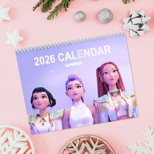 Discover Huntrix Kpop Demon Hunter Calendar 2026 | Anime Kpop Art Wall Calendar | Huntrix Girls Gift | Kpop Fan Decor | Cute Desk Calendar