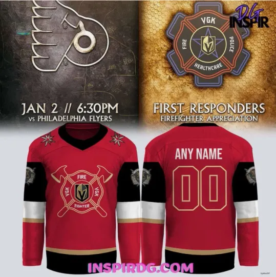 Discover Custom Golden Knights Firefighter Appreciation Night Hockey Gift For Christmas