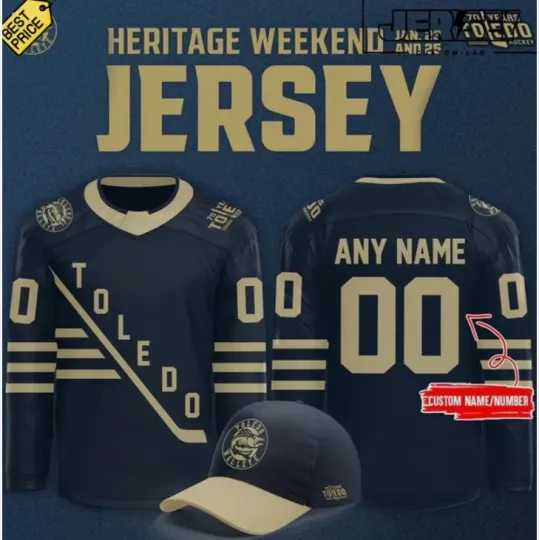 Discover Personalized 1Toledo Walleye Hockey Heritage Weekend Hockey Jersey