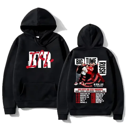 Discover Big Time Rush Pullovers BTR in Real Life Worldwide 2026 Tour Hoodie