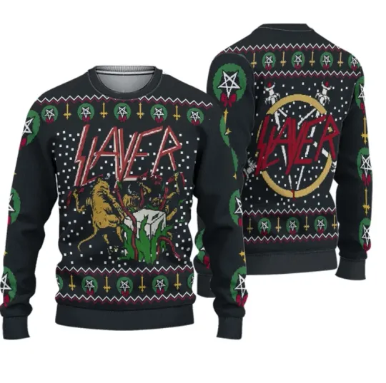 Discover Slayer Hell Awaits Christmas Ugly Sweater